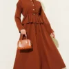 Zippered Jacket Modal Dress Set Brown - Imagen 5
