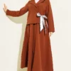 Zippered Jacket Modal Dress Set Brown - Imagen 6