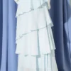 Ruffled Waistband Detail Chiffon Skirt with Hem Edge Blue - Imagen 3