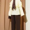 Ruffled Tie Waist Tunic Yellow - Imagen 3