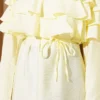 Ruffled Tie Waist Tunic Yellow - Imagen 4