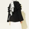 Ruffled Tie Waist Tunic Black - immagine 3
