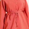 Laced Sleeve Tie Detail Shirt Terracotta - immagine 3