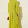 Embroidered Dress with Ankle Elastic Oil Green - immagine 3
