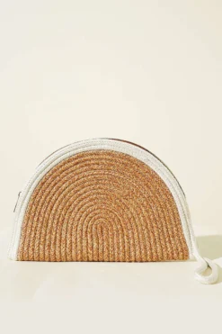 Alternative view of Zipper Detail Woven Bag Latte