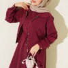 Zippered Jacket Modal Dress Set Burgundy - Imagen 2
