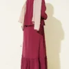Zippered Jacket Modal Dress Set Burgundy - Imagen 3