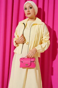 Alternative view of Zippered Jacket Modal Dress Set Yellow