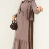 Zippered Jacket Modal Dress Set Mink