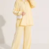 Zippered Striped Detail Two-Piece Set Yellow - Image 3