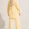 Zippered Striped Detail Two-Piece Set Yellow - Image 4