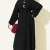 Star Accessory Long Tunic Two-Piece Set Black