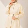 Zippered Square Belted Two-Piece Set Yellow – Bild 2