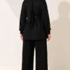 Zippered Square Belted Two-Piece Set Black – Bild 4