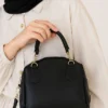 Zippered Chain Detail Women's Handbag Black