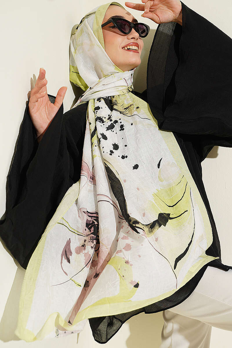 Brushed Bamboo Crinkle Shawl Yellow
