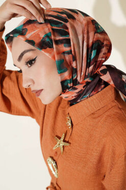 Alternative view of Brushed Pattern Soft Scarf Dark Brown