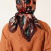 Brushed Pattern Soft Scarf Dark Brown - Afbeelding 3