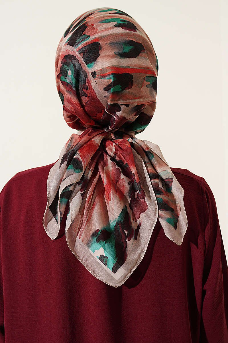 Brushed Pattern Soft Scarf Beige - Afbeelding 3