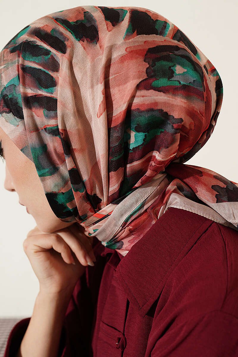 Brushed Pattern Soft Scarf Beige - Afbeelding 4