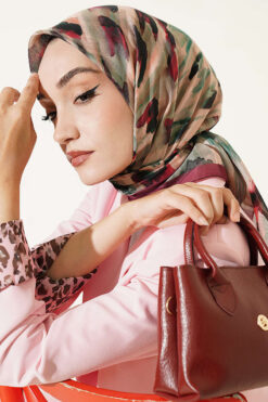 Alternative view of Brushed Pattern Soft Scarf Burgundy