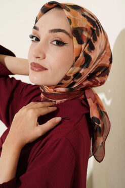 Alternative view of Brushed Pattern Soft Scarf Terracotta