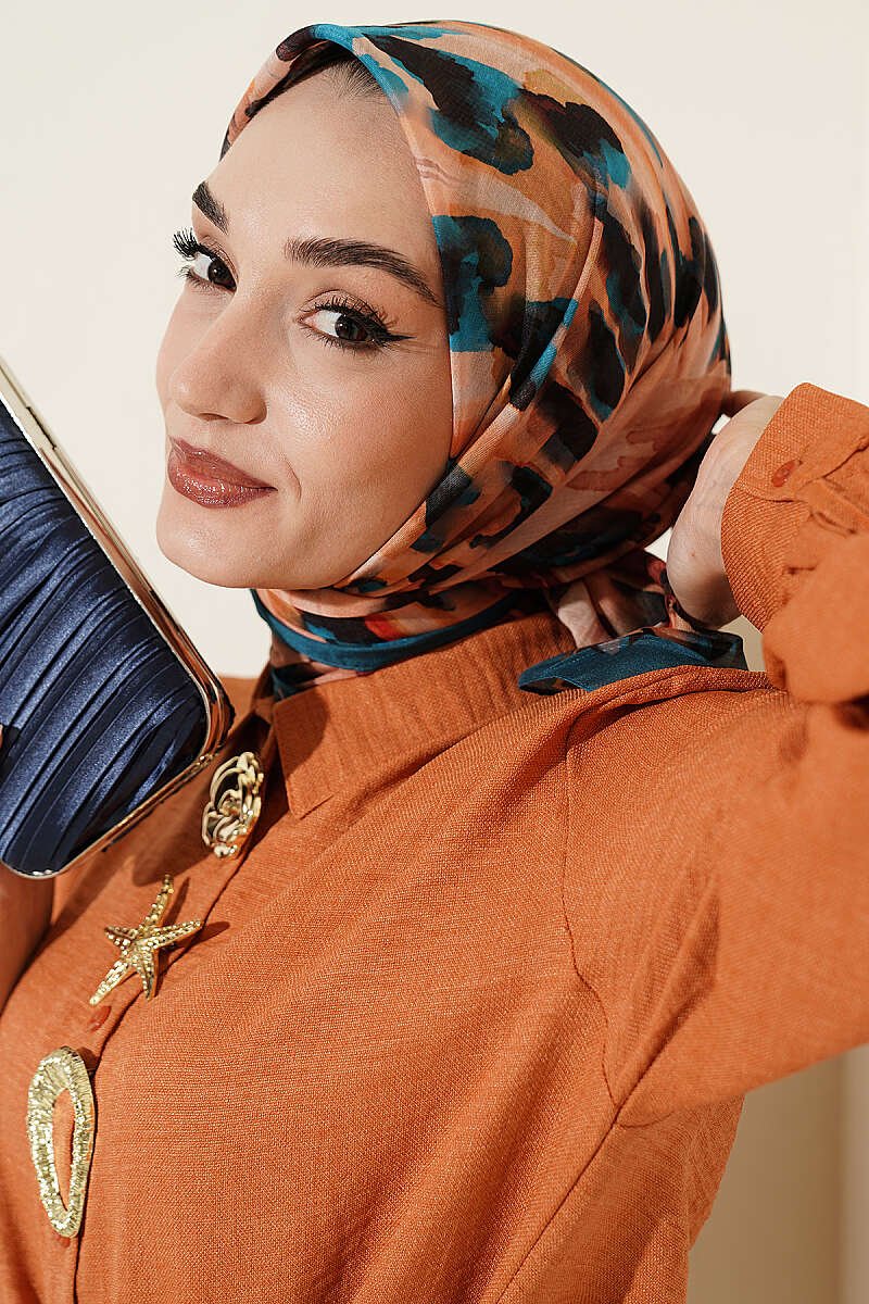 Brushed Pattern Soft Scarf Petrol