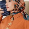 Brushed Pattern Soft Scarf Petrol - Afbeelding 2