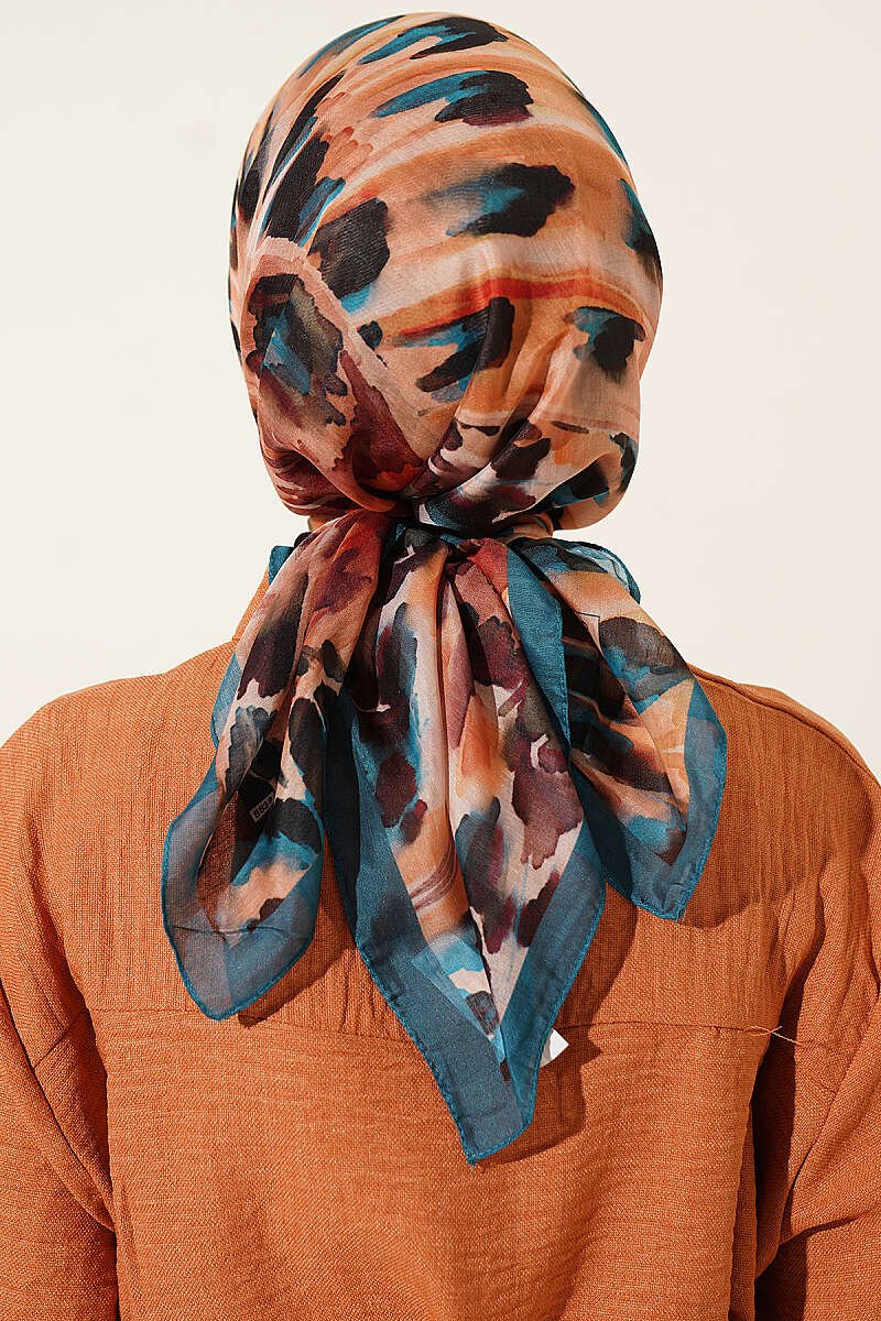 Brushed Pattern Soft Scarf Petrol - Afbeelding 3