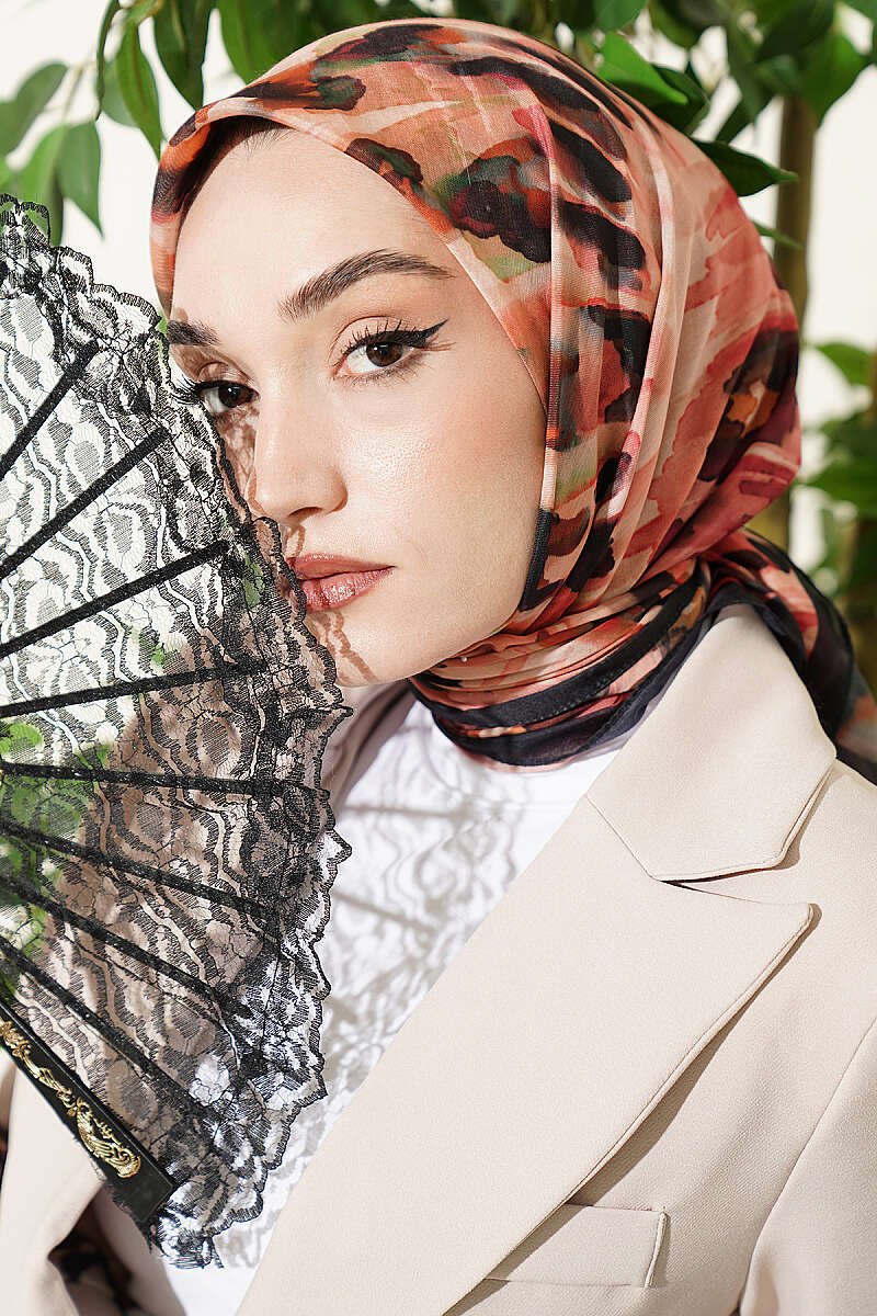 Brushed Pattern Soft Scarf Beige - Afbeelding 5