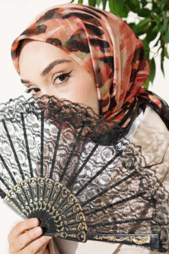Alternative view of Brushed Pattern Soft Scarf Black