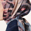 Brushed Pattern Soft Scarf Blue – Bild 4
