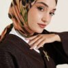 Brushed Pattern Soft Scarf Green – Image 2