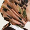 Brushed Pattern Soft Scarf Green – Image 4
