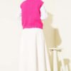 Ruffled Detail Button-Up Knit Vest Fuchsia – Bild 3