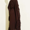 Ruffled Belted Chiffon Dress Brown – Image 3