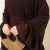 Ruffled Belted Chiffon Dress Brown – Image 4