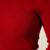 Ribbed Turtleneck Knit Sweater Red - Imagen 4