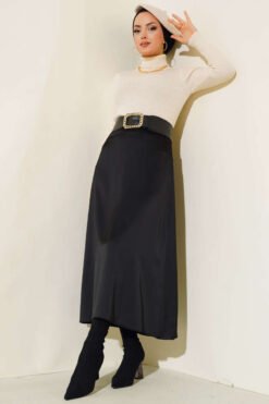 Alternative view of Ribbed Turtleneck Knit Sweater Stone