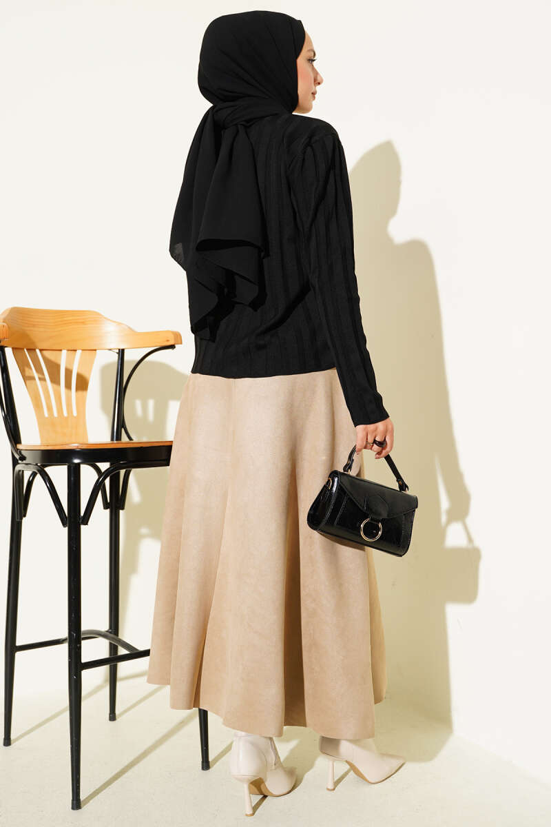 Ribbed Button-Up Knit Cardigan Black - immagine 3