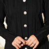 Ribbed Button-Up Knit Cardigan Black - immagine 4