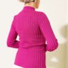 Ribbed Stretch Knit Sweater Magenta - Image 3