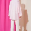⁦Buttoned Kimono with Bow Detail Pink⁩ - الصورة ⁦3⁩