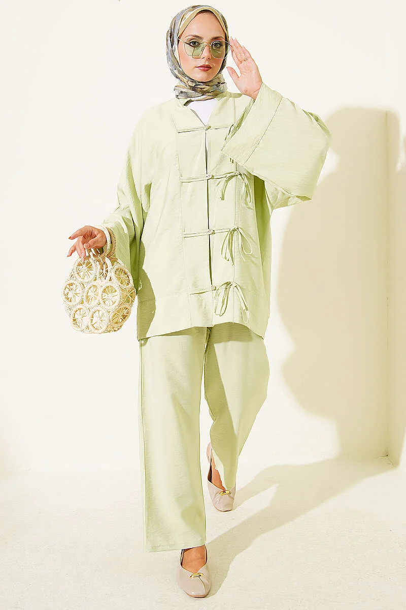 Bow Detail Kimono Set
