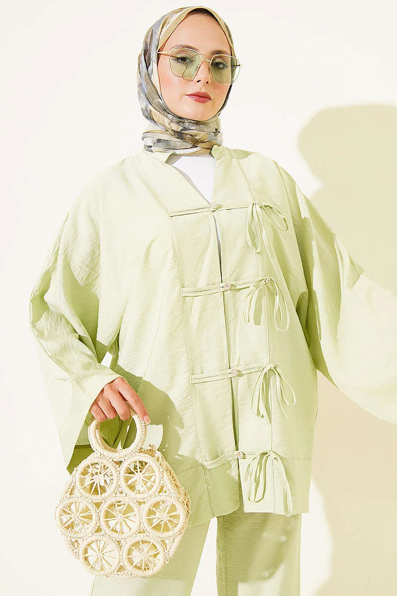 Bow Detail Kimono Set - Image 2