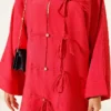 Bow Detail Kimono Set Red - Imagen 4