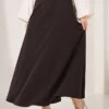 Pocketed Skirt with Scarf Detail Brown
