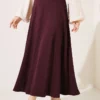 Pocketed Skirt with Scarf Detail Plum - Image 2