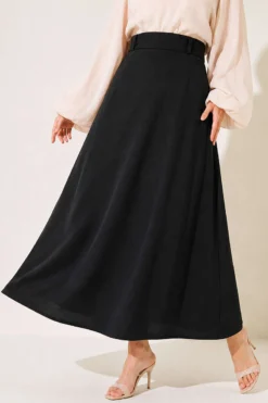 Alternatieve weergave van Pocketed Skirt with Scarf Detail Black