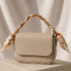 Rectangular Bag with Scarf and Chain Detail Beige